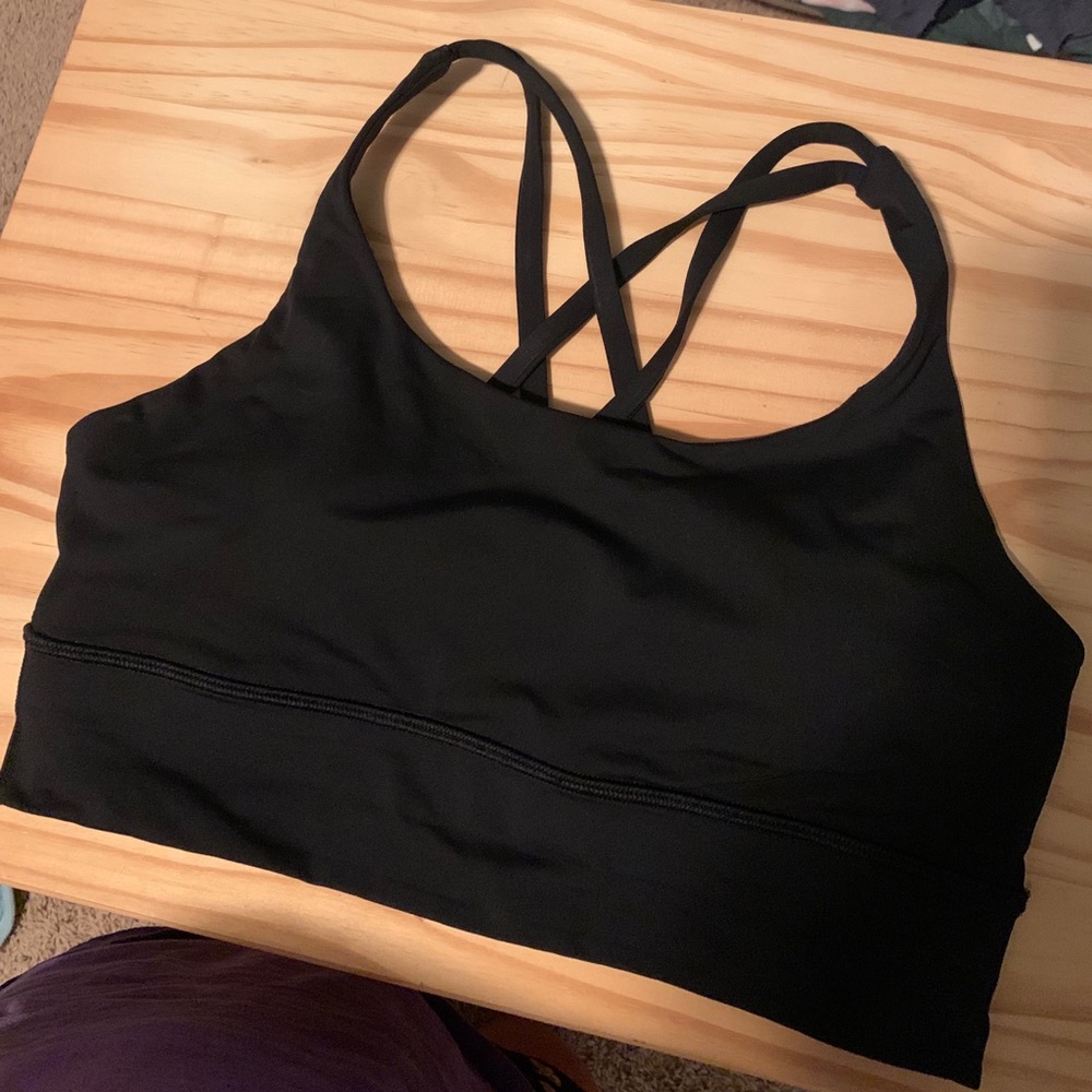 Lululemon black longline sports bra